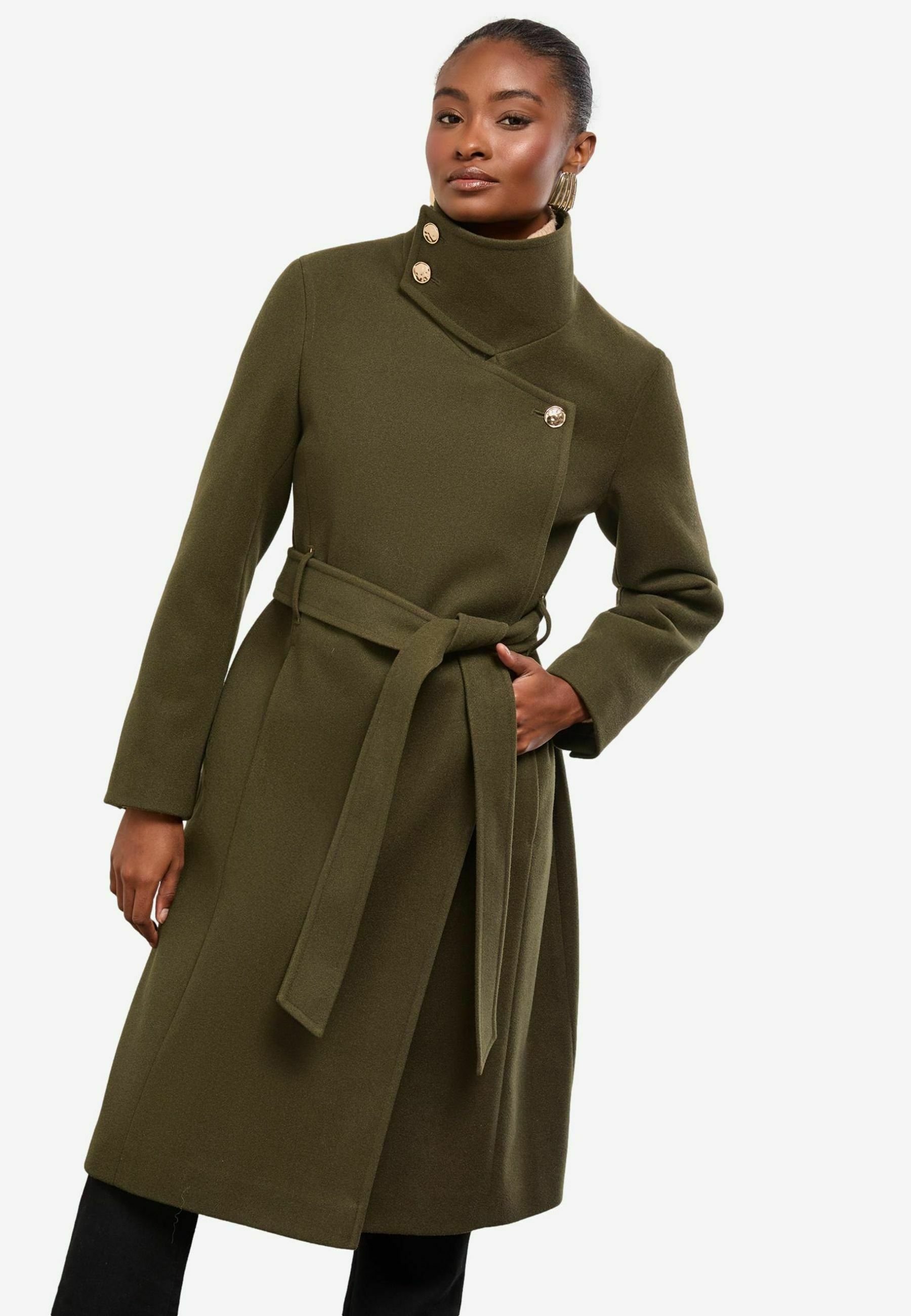 Lipsy REGULAR FIT - ASYMMETRICAL FUNNEL NECK BELTED - Classic coat