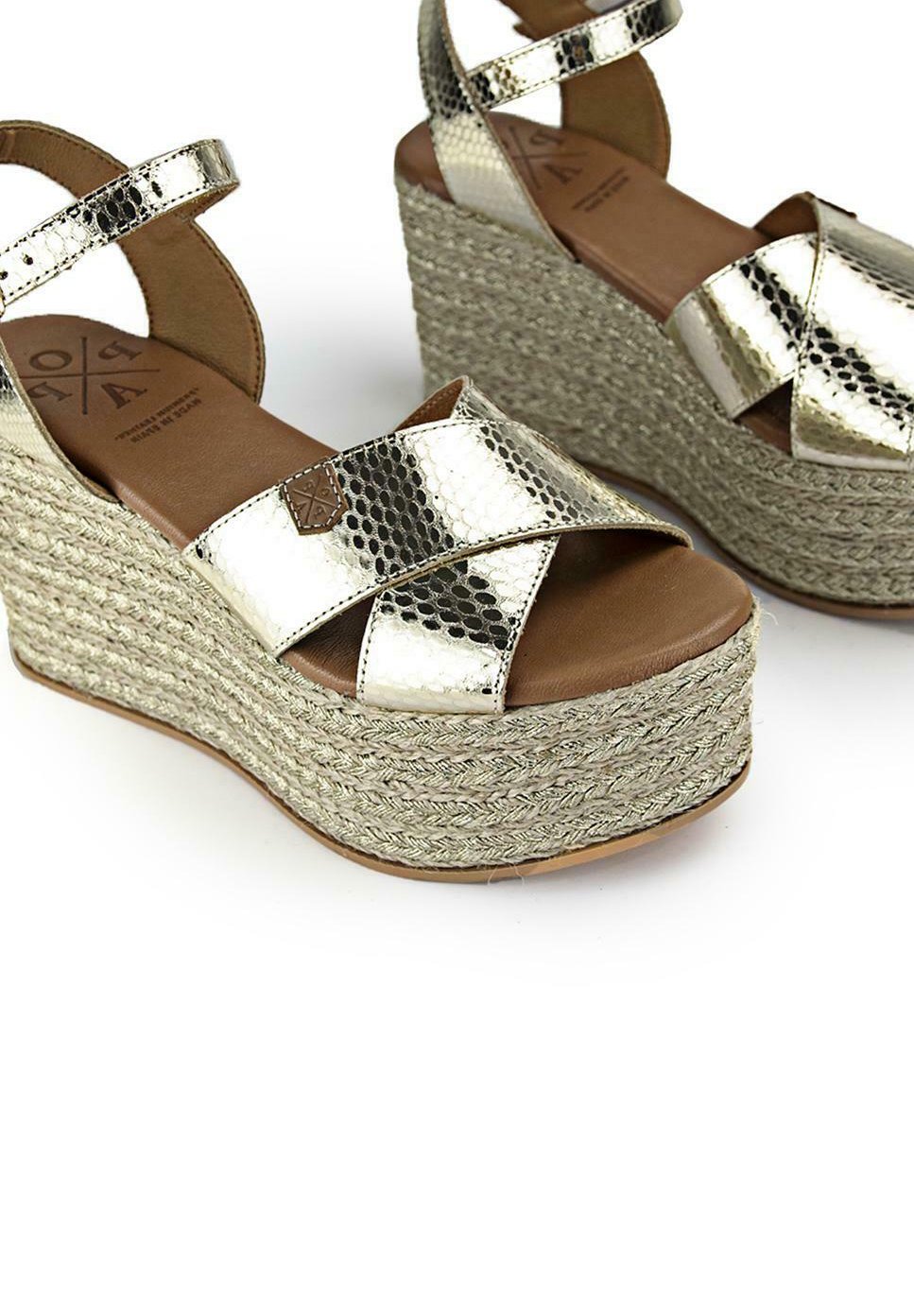 POPA PANGLAO IMPRERIA - Sandalias de cuña - oro/dorado - Zalando.es