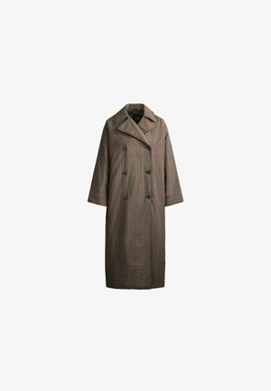 OYSHO, LONG DOUBLE-BREASTED FELLEX® AEROGEL PADDED JACKET - Manteau d'hiver - dark khaki