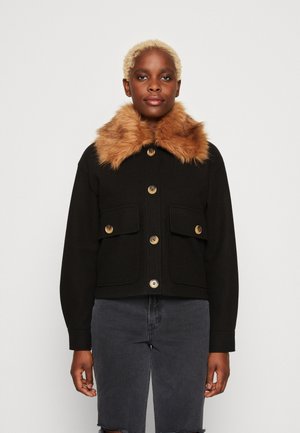 ONLY ONLEMMA SHORT FUR SHACKET - Veste légère - black solid