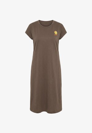 MIAMODA, MIDI-SWEATKLEID, A-LINIE, KLEINES OLIVEN-MOTIV - T-shirt-kjole - dark olive