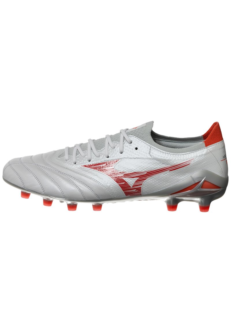 Mizuno MORELIA NEO IV B ELITE RUN ON - Jalkapallokengät kiinteälle alustalle - white radiant red  hot coral