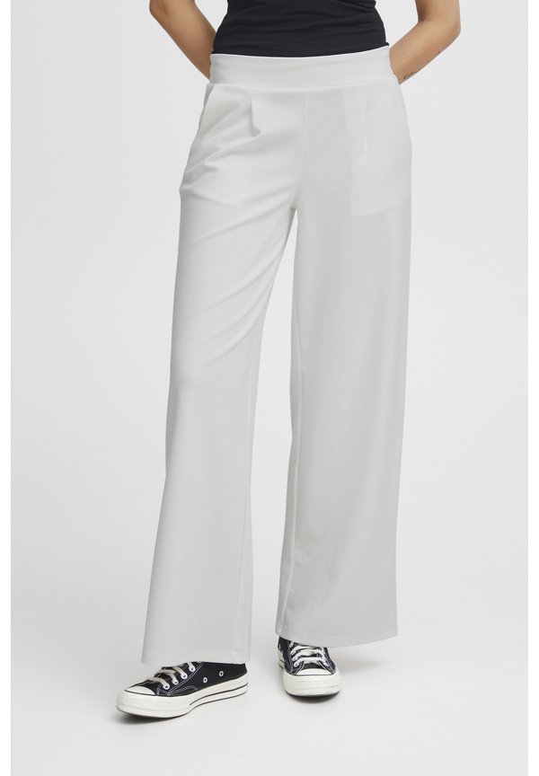 KATE WIDE - Trousers - cloud dancer