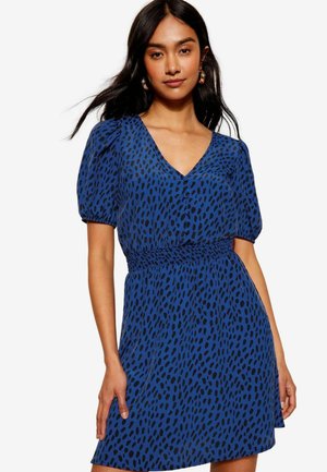 Friends Like These PUFF SLEEVE SHIRRED WAIST MINI - REGULAR FIT - Denní šaty - blue
