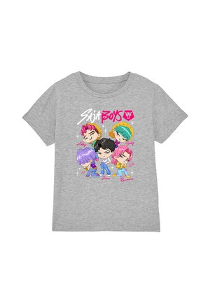 Print T-shirt - mottled grey