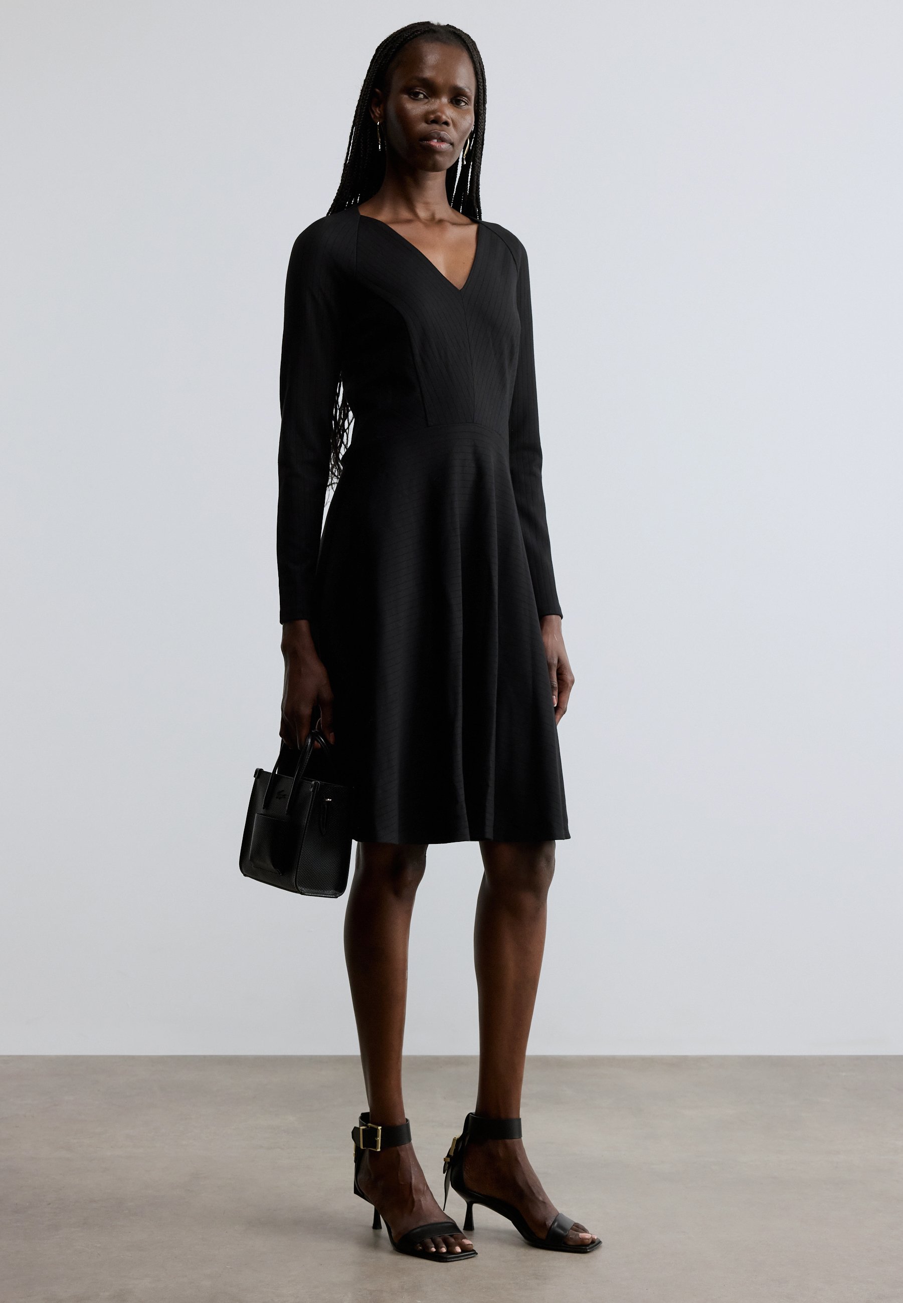 DKNY FIT AND FLARE EXPOSED ZIP - Jersey dress - black - Zalando.ie