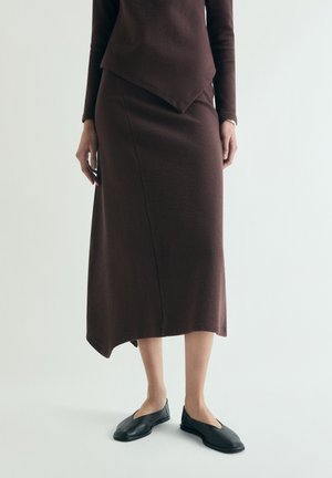 Scalpers, SCALPERS NEW INTERLOCK SET SKIRT - Gonna a campana - brown