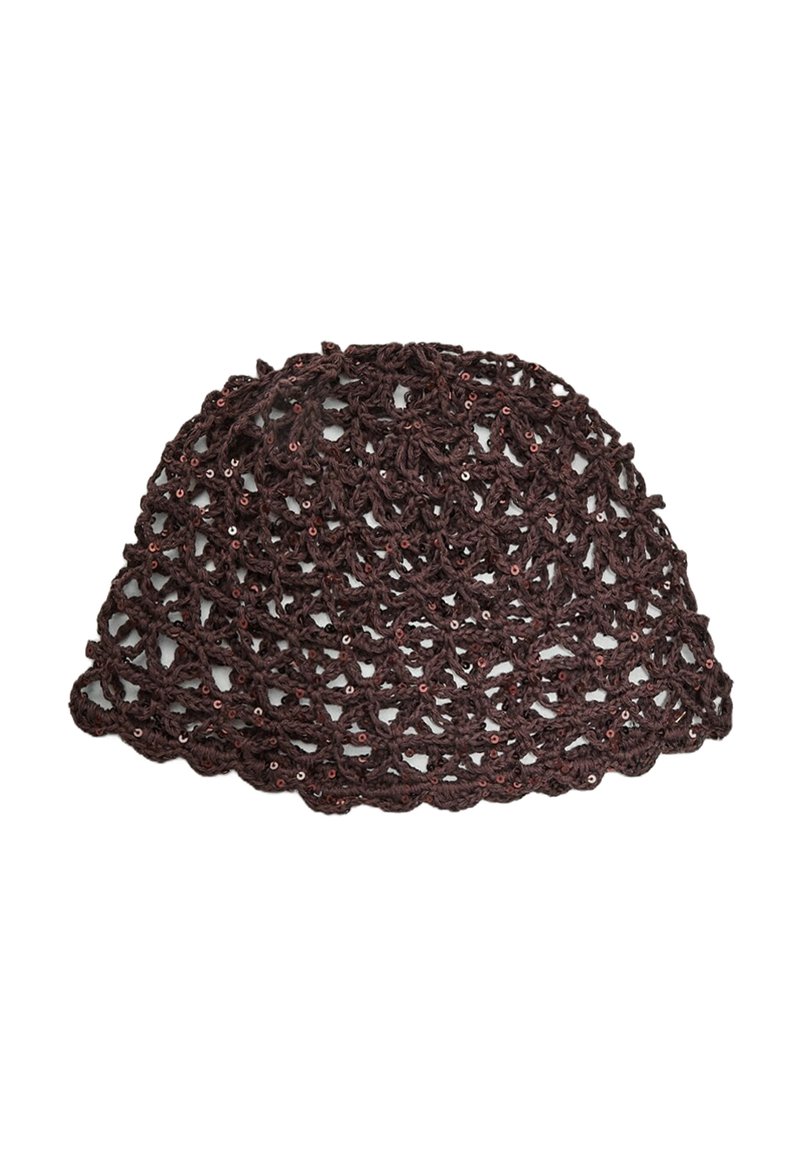 Stradivarius SEQUINNED SKULL - Hattu - dark brown
