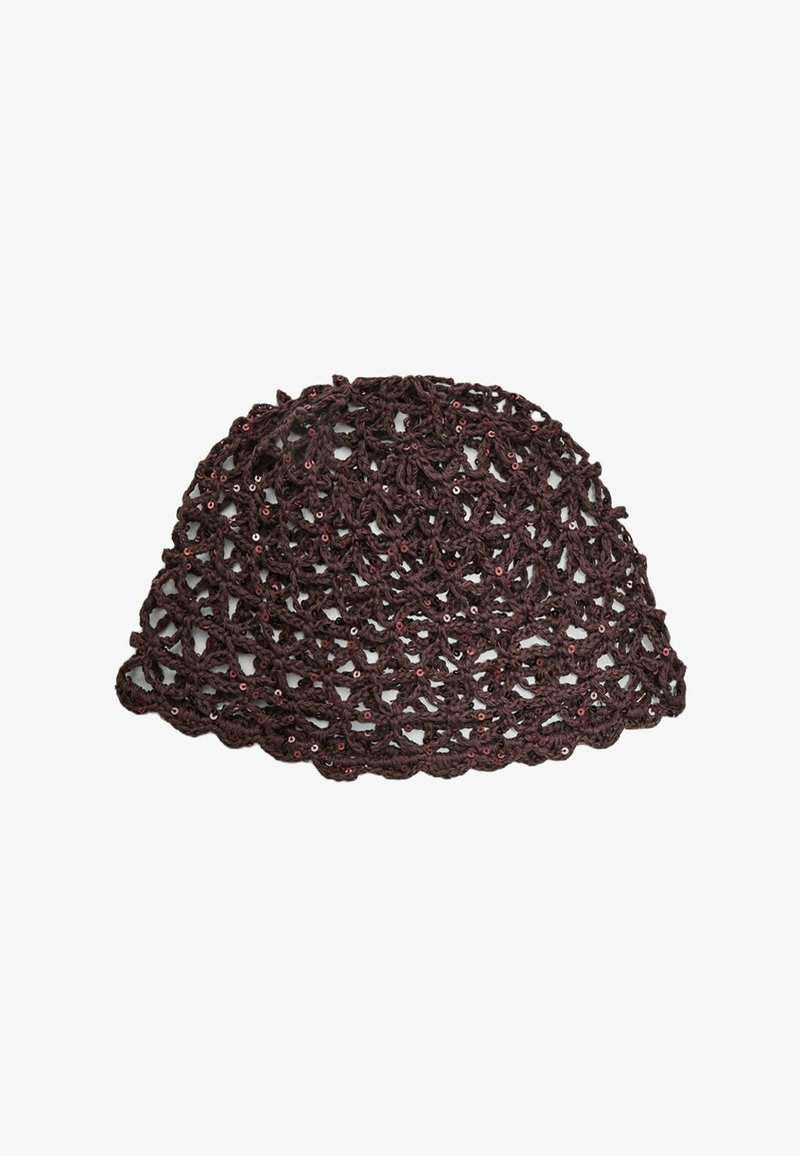 Stradivarius SEQUINNED SKULL - Hattu - dark brown