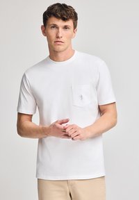 SHORT SLEEVE U NECK REGULAR FIT RIGBY BEST POCKET - T-shirt basic - white