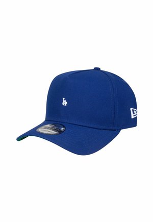 Blue adjustable baseball cap with white "LA" logo on front and a white New Era logo on the side.