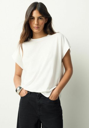 REGULAR FIT CAP SLEEVE  - Lihtne T-särk - white