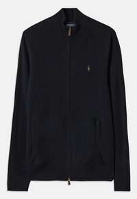 WOOL FULL-ZIP SWEATER - Gilet - black