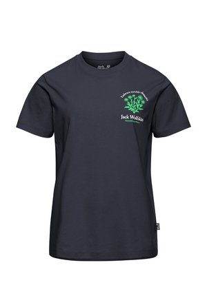 Jack Wolfskin, CAREFREE T W - T-shirt con stampa - plant dark navy