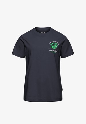 Jack Wolfskin, CAREFREE T W - T-shirt con stampa - plant dark navy