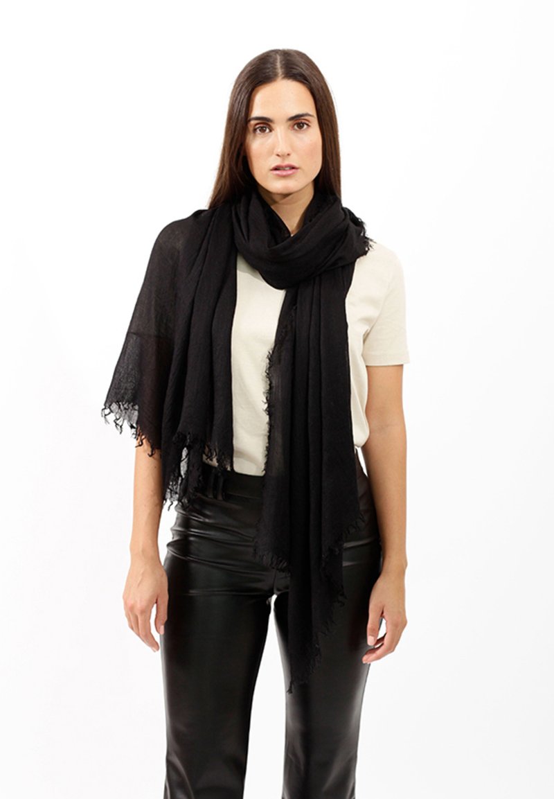 Codello SOMMERLEICHTER EDEL-MIT WEICHEM GRIFF - Scarf - schwarz/black ...