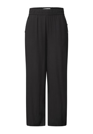 Street One, HIGH WAIST WIDE LEG HOSE IM LOOSE FIT - Pantalon classique - black