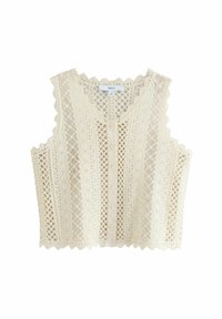 Next REGULAR FIT - STITCH BUTTON UP - Vest - white ecru