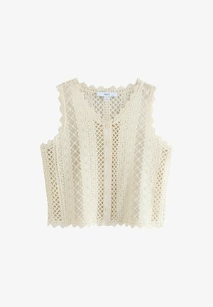 Next REGULAR FIT - STITCH BUTTON UP - Vest - white ecru
