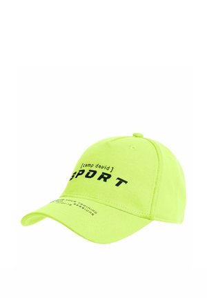 Camp David, CAMP DAVID CAP AUS INTERLOCK MIT LABEL PRINT - Cap - neon yellow