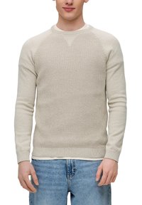 QS MIT RAGLANÄRMELN - Strickpullover - beige