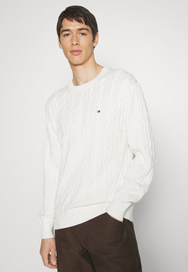 tommy hilfiger cable knit crew neck jumper