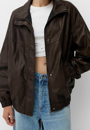 Kunstlederjacke - dark brown