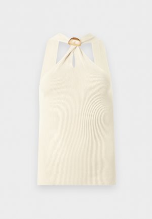 Anna Field, KNITTED HALTERNECK TOP WITH GOLD BUCKLE - Top - wood ash