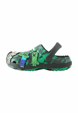 Next, REGULAR FIT - MINECRAFT WARM LINED SLIPPER CLOGS - Riemensandalette - black green