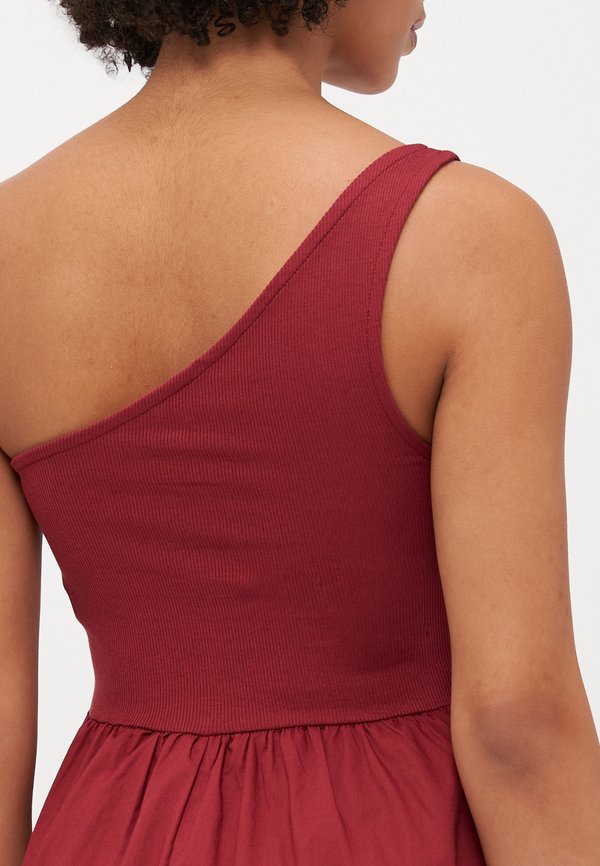 ONLIRIS LIFE ONE SHOULDER - Day dress - ruby wine3