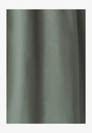Textured fabric in a muted green color, featuring a soft, matte finish and draping folds that create visual depth and movement.