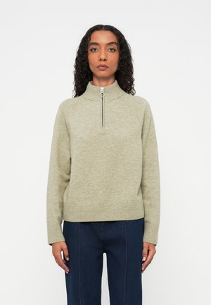 TROYER LONG SLEEVE ZIPPER - Pulover - medium green melange