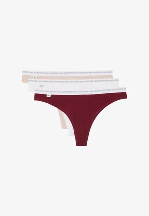 Lacoste, THONG 3 PACK - Tanga - bordeaux blanc rose-zy