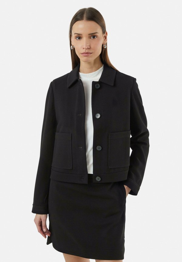 ELASTISCHE-IM BOXY MIT KNOPFLEISTE - Leichte Jacke - schwarz