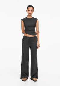 PULL&BEAR - WIDE - Pantalon classique - dark grey Image miniature 1