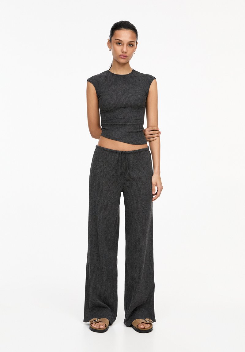 PULL&BEAR - WIDE - Pantalon classique - dark grey, Agrandir