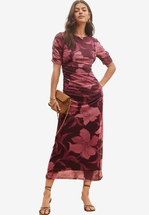 Lipsy SHORT SLEEVE FLORAL - Kotelomekko - purple