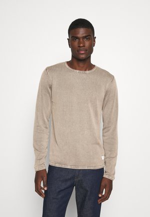 Jack & Jones JJELEO CREW NECK - Strickpullover - crockery