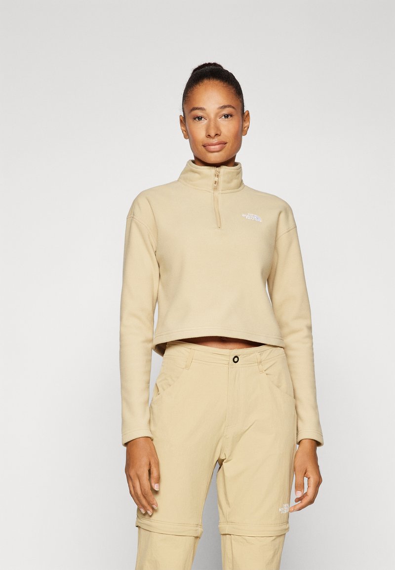 The North Face GLACIER CROPPED ¼ ZIP - Fliisdžemper - khaki stone