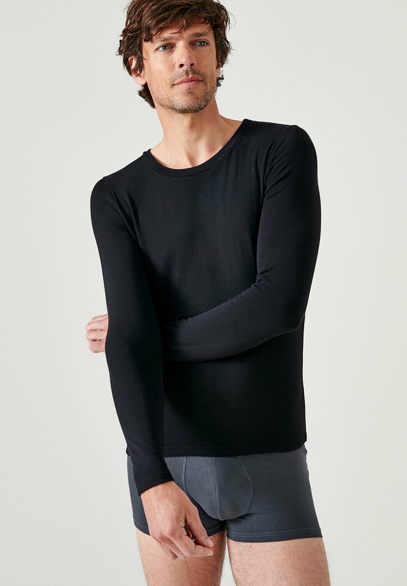 Damart COL ROND FINE SENSITIVE MANCHES LONGUES - Unterhemd/-shirt - noir