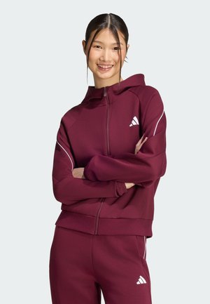 adidas Sportswear, ADIDAS SPORTSWEAR STADIUM SMALL LOGO FULL ZIP HOODIE - Sweatjacke - maroon