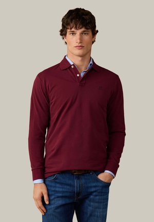 Hackett London, HACKETT LONDON POLO SHIRT HRTG H SML LOGO LS - Polo - oxblood red