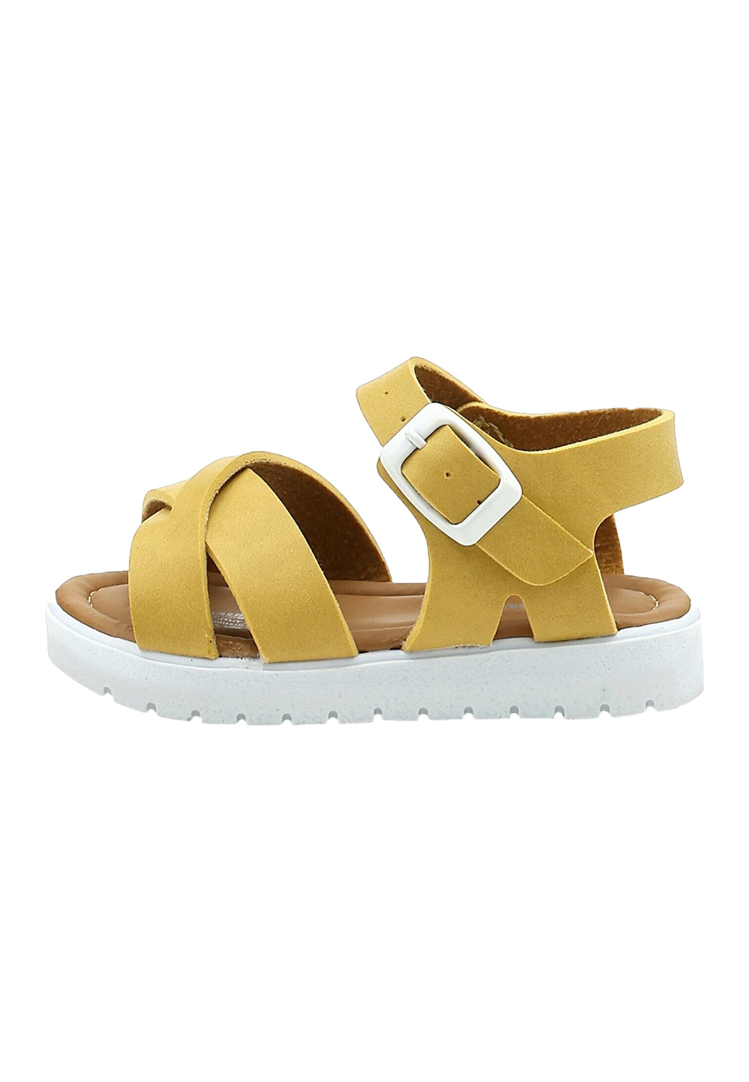 yellow walking sandals
