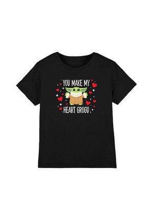 Star Wars STAR WARS YOU MAKE MY HEART GROGU UNISEX - Print T-shirt - black