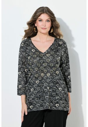 BEQUEME PASSFORM HERZ-MUSTER 3/4-ÄRMEL - Longsleeve - black