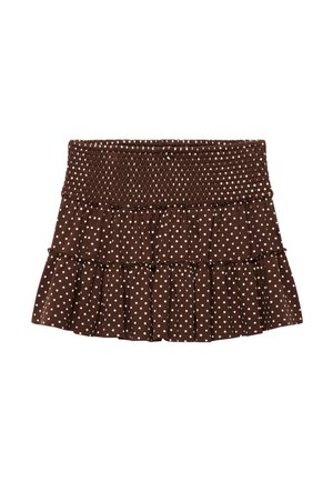 Superdry & Co, SUPERDRY TIERED JERSEY MINI SKIRT.. - Falda acampanada - chestnut brown polka dot