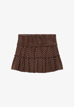 Superdry & Co, SUPERDRY TIERED JERSEY MINI SKIRT.. - Falda acampanada - chestnut brown polka dot