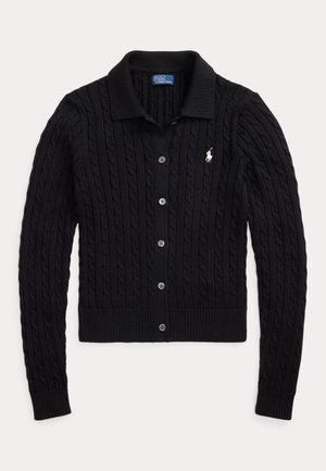 Polo Ralph Lauren WIMBLEDON CABLE SHORTSLEEVE CARDIGAN - Neuletakki - black