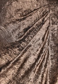 Bronzefarvet struktureret stof med et krøllet udseende, der har en blød glans og subtile mønstre over det hele.