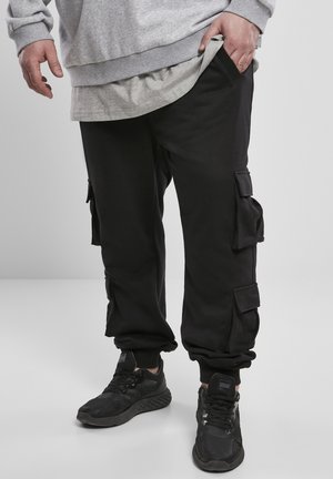 DOUBLE POCKET TERRY - Pantalon cargo - black